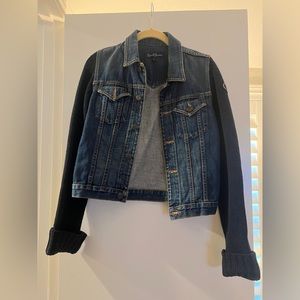 Earl Jeans Denim Jacket with sweater sleeves
